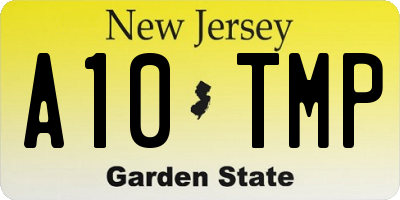 NJ license plate A10TMP