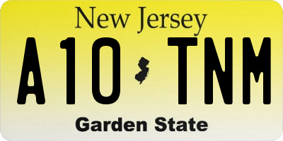 NJ license plate A10TNM