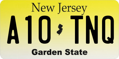 NJ license plate A10TNQ