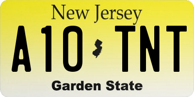 NJ license plate A10TNT