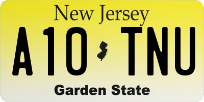 NJ license plate A10TNU