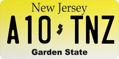 NJ license plate A10TNZ
