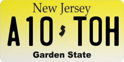 NJ license plate A10TOH