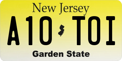 NJ license plate A10TOI