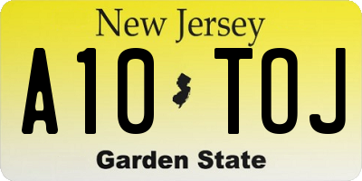 NJ license plate A10TOJ
