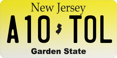 NJ license plate A10TOL