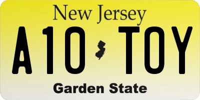 NJ license plate A10TOY