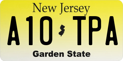 NJ license plate A10TPA