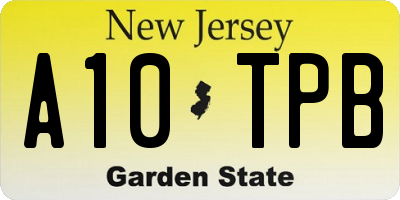 NJ license plate A10TPB