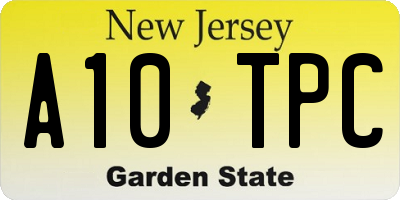 NJ license plate A10TPC