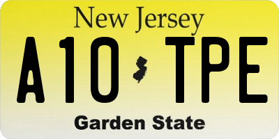 NJ license plate A10TPE