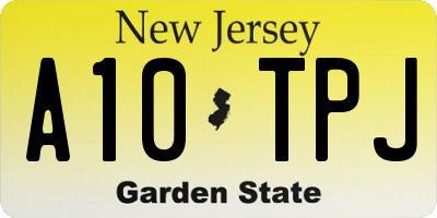 NJ license plate A10TPJ