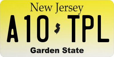 NJ license plate A10TPL
