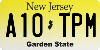 NJ license plate A10TPM