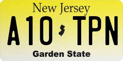 NJ license plate A10TPN