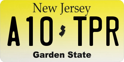 NJ license plate A10TPR