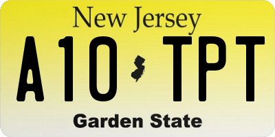NJ license plate A10TPT