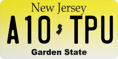 NJ license plate A10TPU