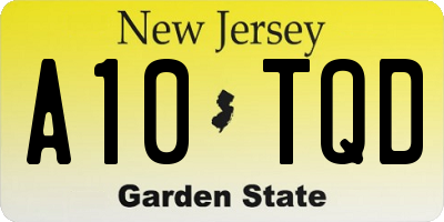 NJ license plate A10TQD