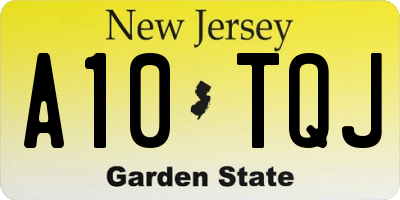 NJ license plate A10TQJ