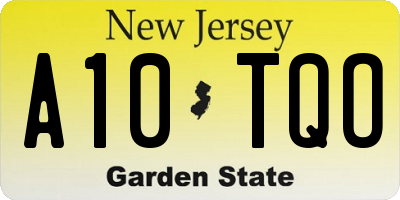 NJ license plate A10TQO