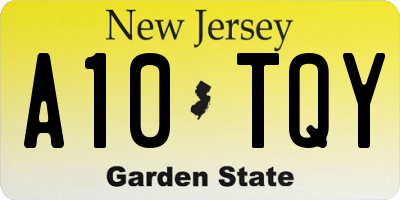 NJ license plate A10TQY