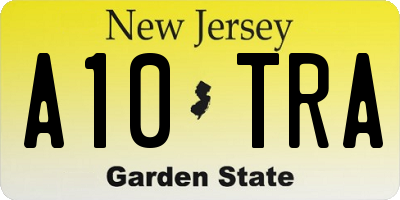 NJ license plate A10TRA