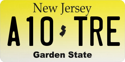 NJ license plate A10TRE