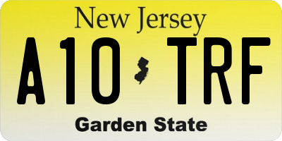 NJ license plate A10TRF