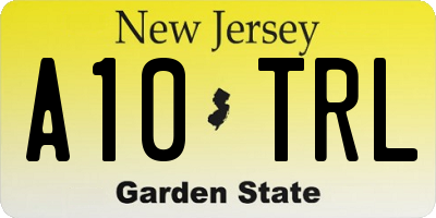 NJ license plate A10TRL