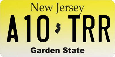NJ license plate A10TRR
