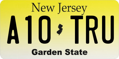 NJ license plate A10TRU