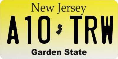 NJ license plate A10TRW