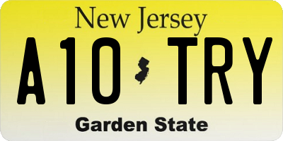 NJ license plate A10TRY