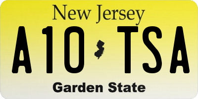 NJ license plate A10TSA