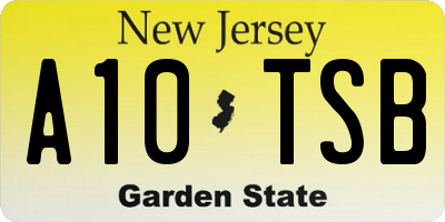 NJ license plate A10TSB