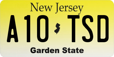 NJ license plate A10TSD