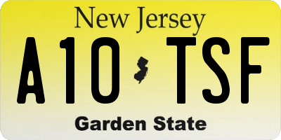 NJ license plate A10TSF