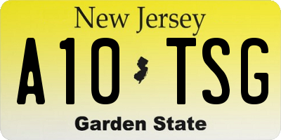 NJ license plate A10TSG