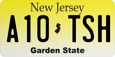 NJ license plate A10TSH