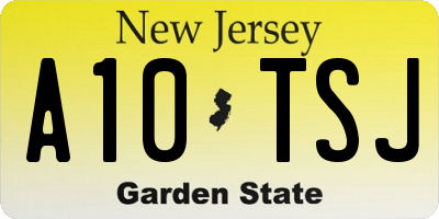 NJ license plate A10TSJ