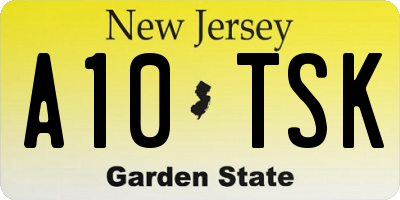 NJ license plate A10TSK