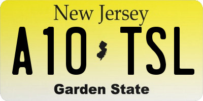NJ license plate A10TSL