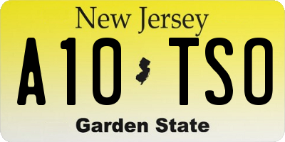 NJ license plate A10TSO