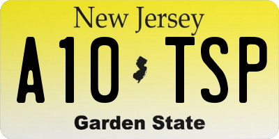 NJ license plate A10TSP