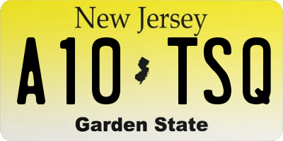 NJ license plate A10TSQ