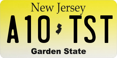 NJ license plate A10TST