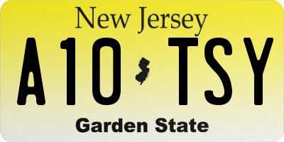 NJ license plate A10TSY