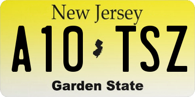 NJ license plate A10TSZ