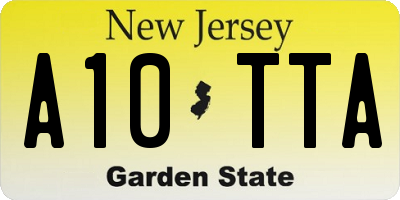 NJ license plate A10TTA